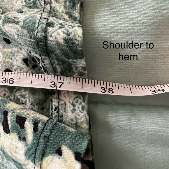 Connected Apparel Green Abstract Print Fit & Flare Dress - Picture 8 of 8